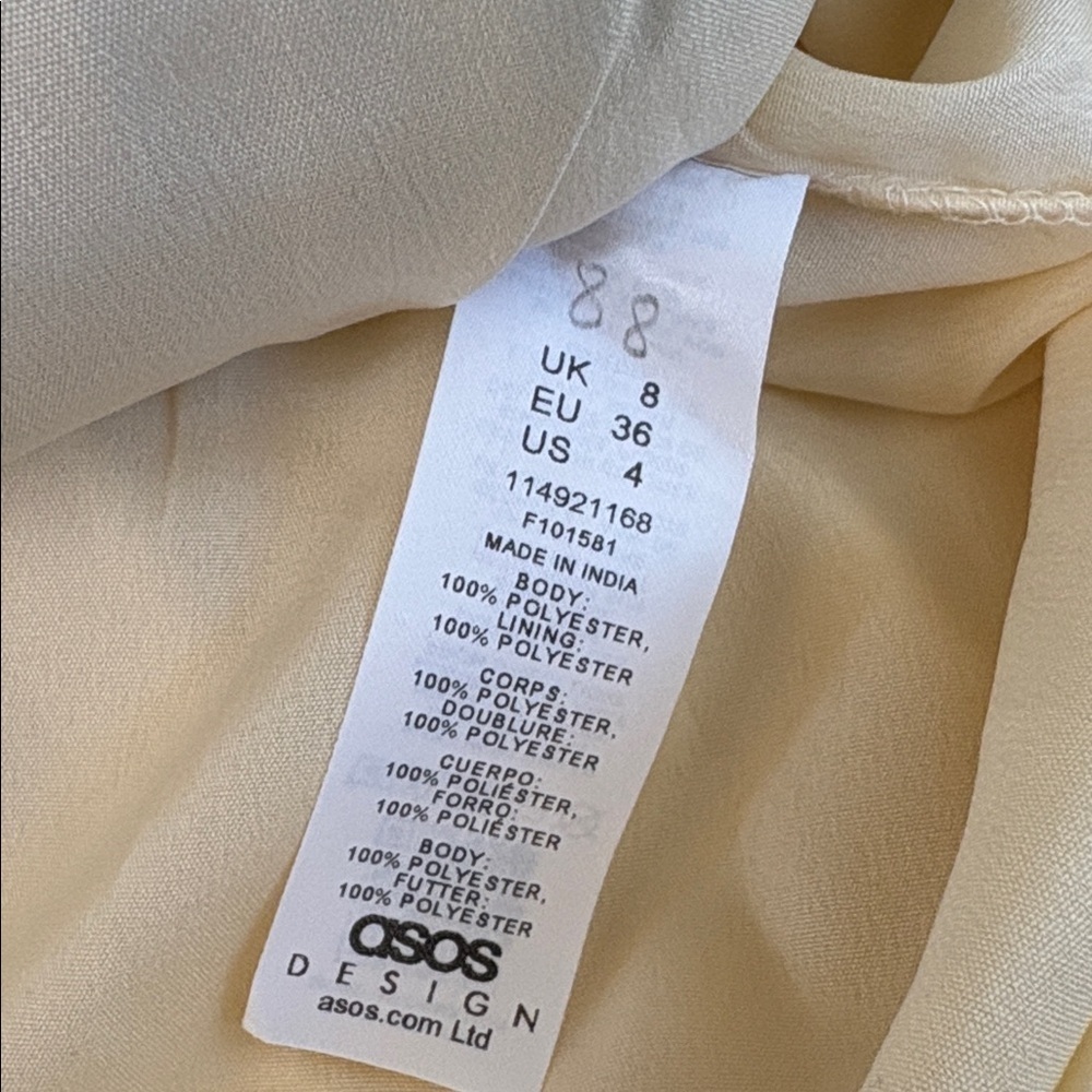NWT ASOS midi smock dress w shirred cuffs creamy white floral print-multi - Picture 16 of 16